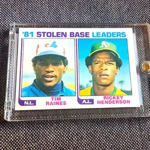 Ricky Henderson-Tim Raines 1982 Topps 81’ Stolen Base Leaders Original p…